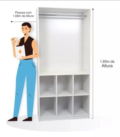 Armário Colmeia + Cabideiro Arara E Nicho closets e Loja - Foto 2