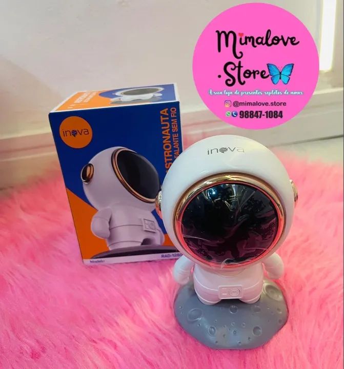 Caixa de Som Astronauta Bluetooth Portátil Sem Fio 875