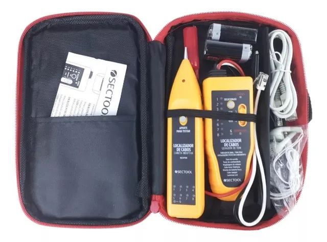Kit Localizador e Testador de Cabos Zumbidor Ponteira Indutiva + Estojo de transporte