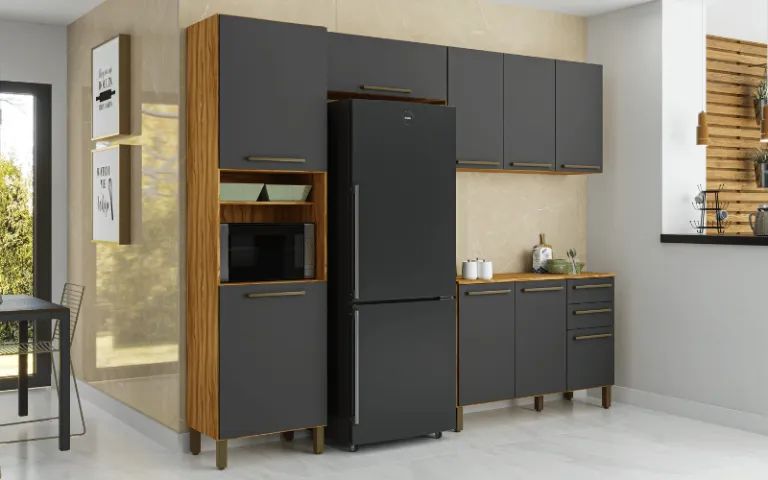 Cozinha Completa Com Paneleiro, Balcão e Aéreo 100% MDF Pronta Entrega