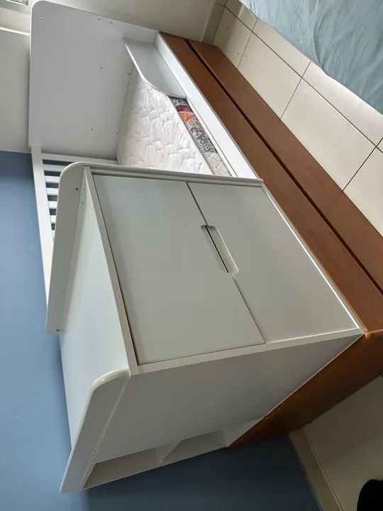 Berço multifuncional + cama auxiliar + colchão  - Foto 6