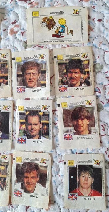 Figurinhas Ping Pong México 1986 Inglaterra