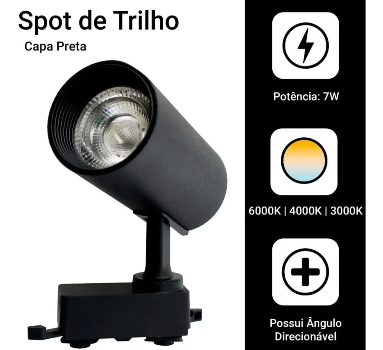 Trilho de iluminação em spot 2 metro 6 spot  - Foto 5