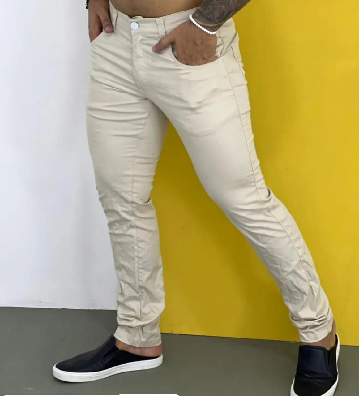 Calça Social Bege Masculina