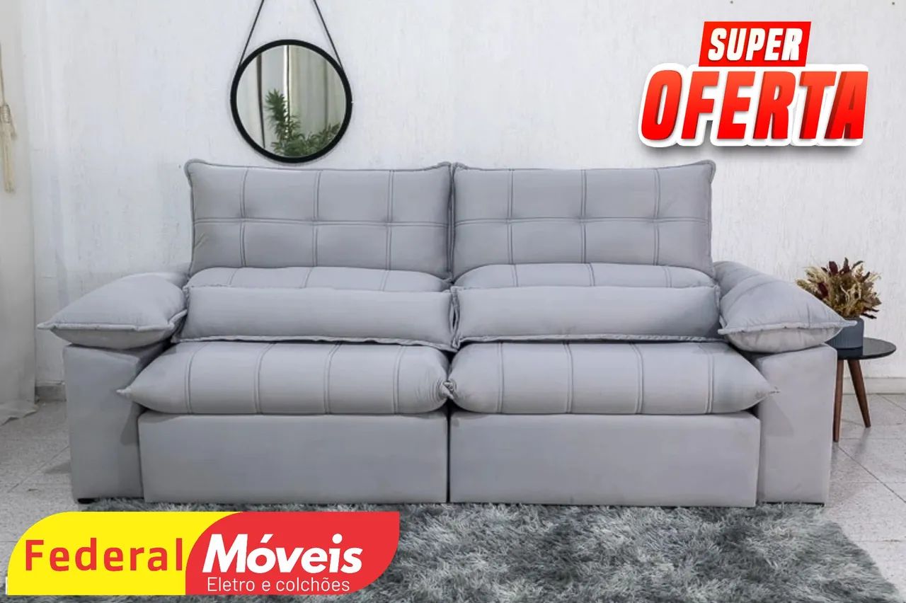 Sofá Retrátil e Reclinável 2,30m Linho - Oferta! - Foto 2
