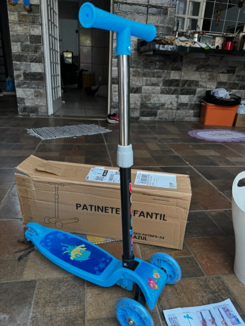 Patinete infantil 3 rodinhas dobravel