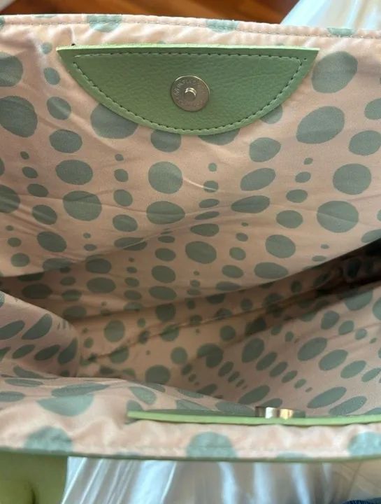 bolsa verde clara de couro sintético  - Foto 2