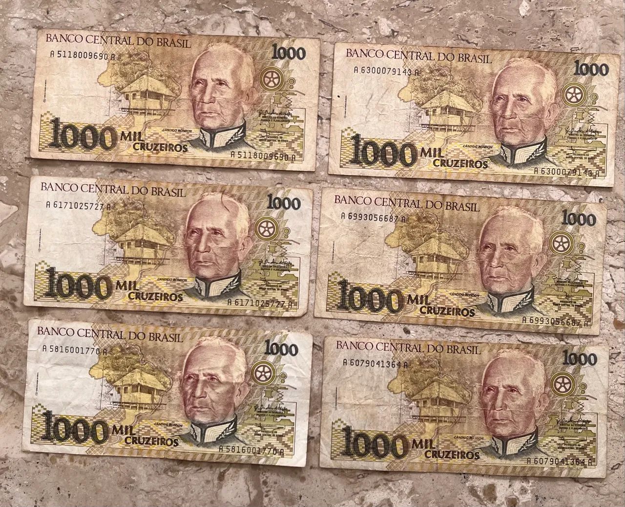 Cédulas de Cruzeiros antiguidade 