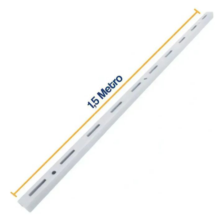 Dois Trilhos para Prateleira de Parede 1,50cm (cada)-Branco + 8 suportes 45cm (cada) - Foto 2