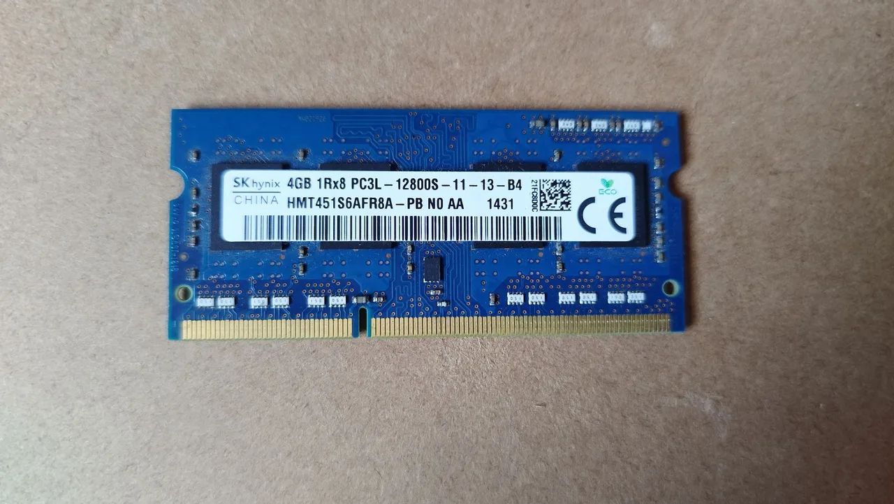 Memória RAM SK Hynix 4GB DDR3L 1600MHz para notebook
