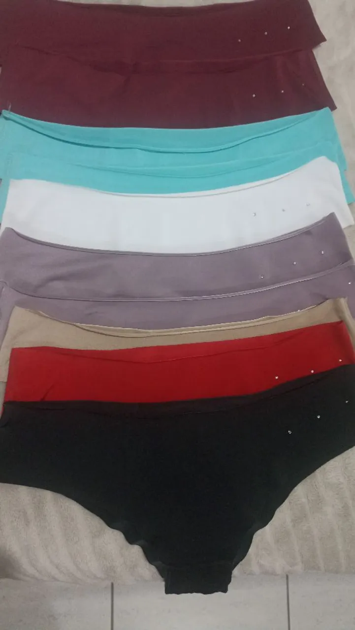 Kit de calcinhas 10 peças femininas diversas cores