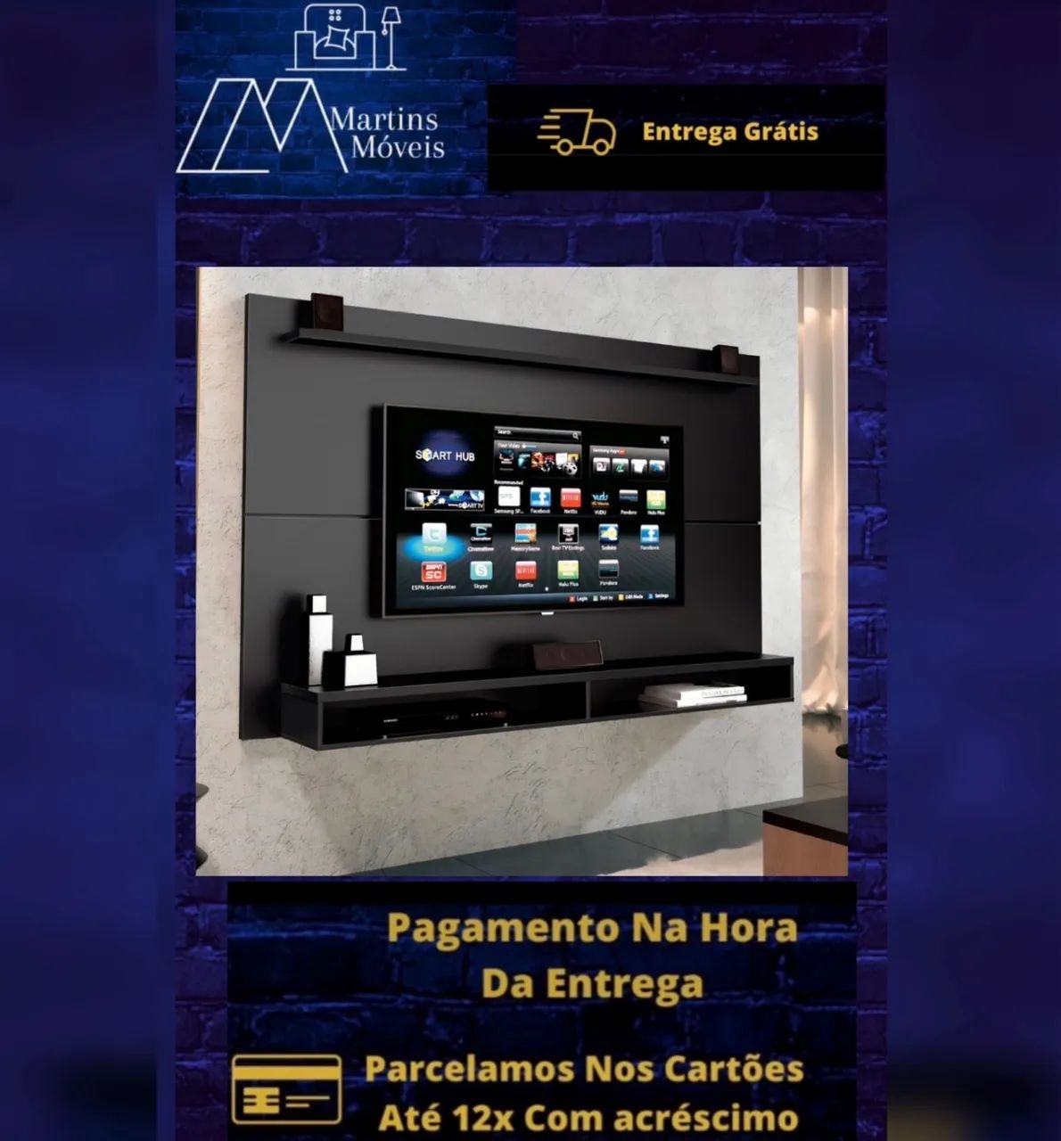 GRANDE PROMOÇÃO PAINEL DE TV NOVO ENTREGA GRÁTIS ACEITA CARTÃO. 