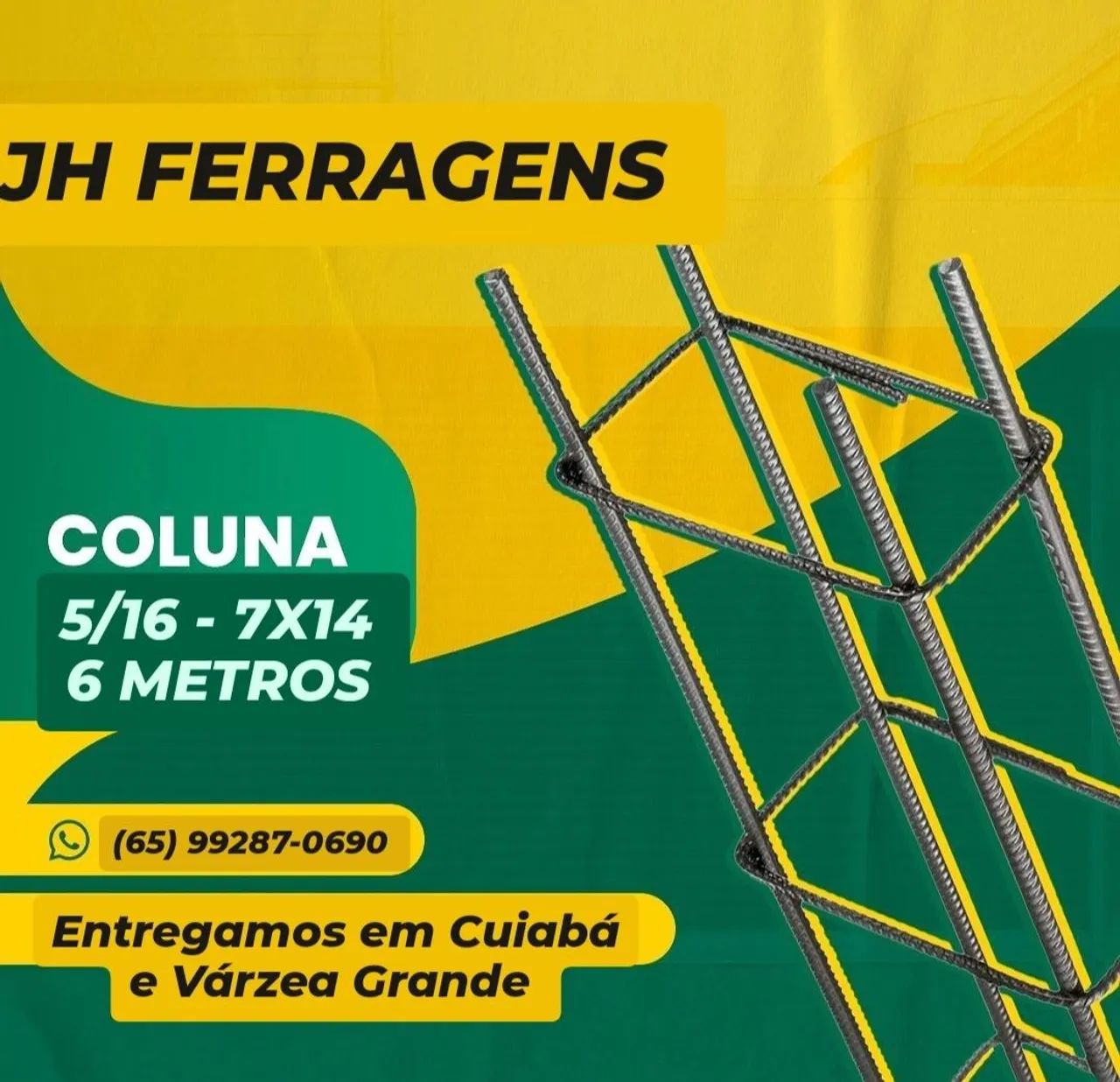 Coluna de Ferro 5/16 - 7X14 - 6 Metros