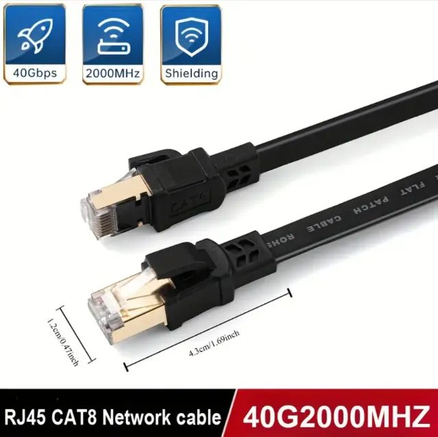 Cabo de Rede Gamer CAT8 10 Metros RJ45 40Gbps 2000MHz Playstation Xbox Nintendo Switch PC - Foto 3