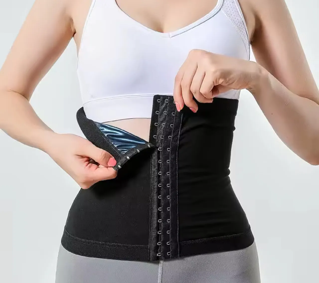 Cinta modeladora de cintura nova térmica para secar barriga 3 ajustes