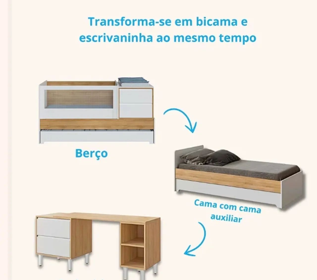 Berço Multifuncional 7 em 1 Sol e Mar - Foto 4