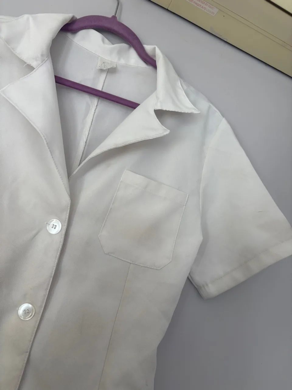 Jaleco branco manga curta, tamanho G - Foto 3