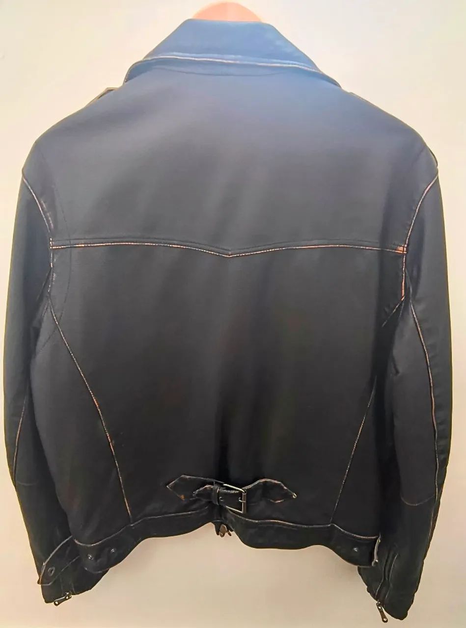 Jaqueta de Couro Legítimo modelo Biker - Foto 4