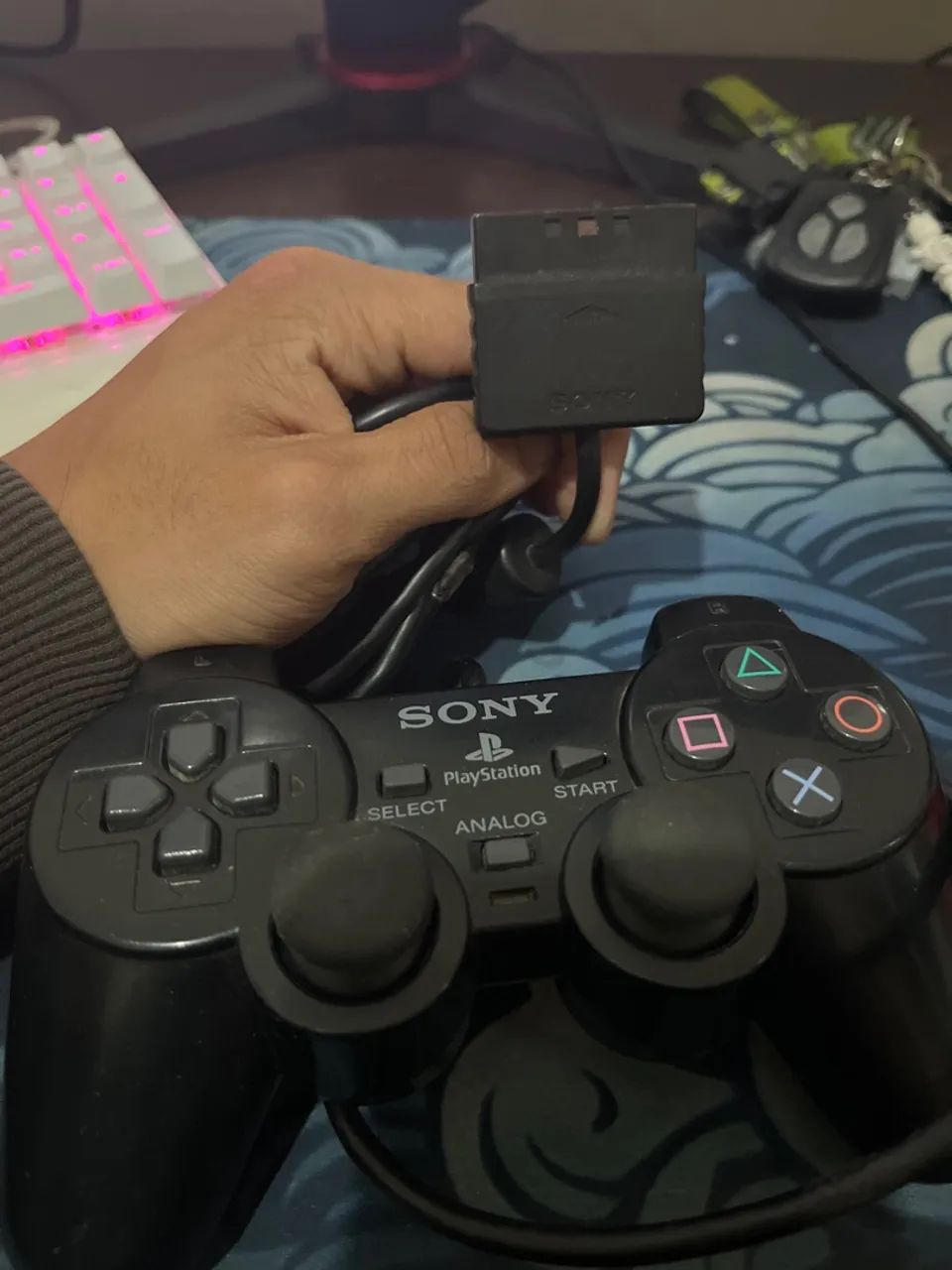 Controle Playstation 2 - Original Sony Prata e Preto - Foto 5