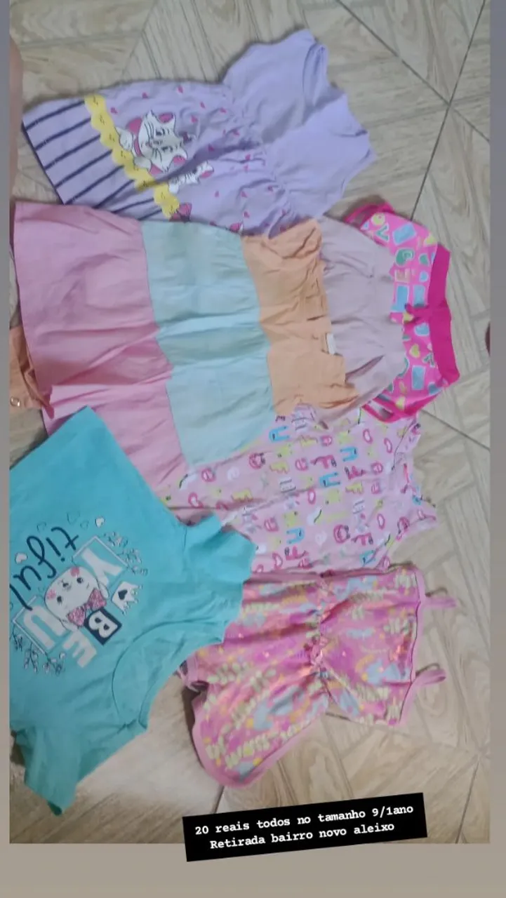 Lotes de roupas infantis tamanho 9/1ano