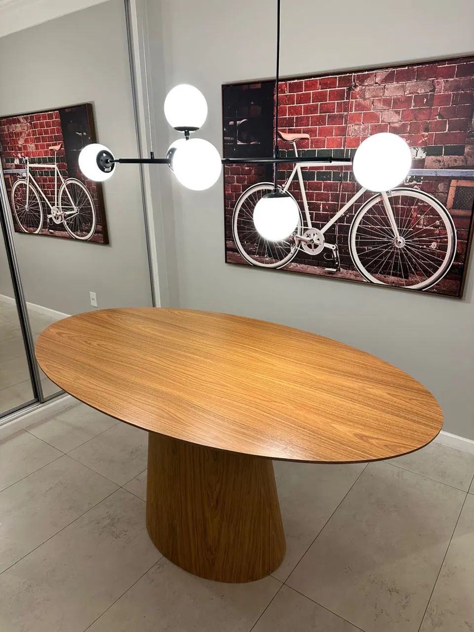 Mesa jantar cone oval 1,60X0,90 freijó  - Foto 5