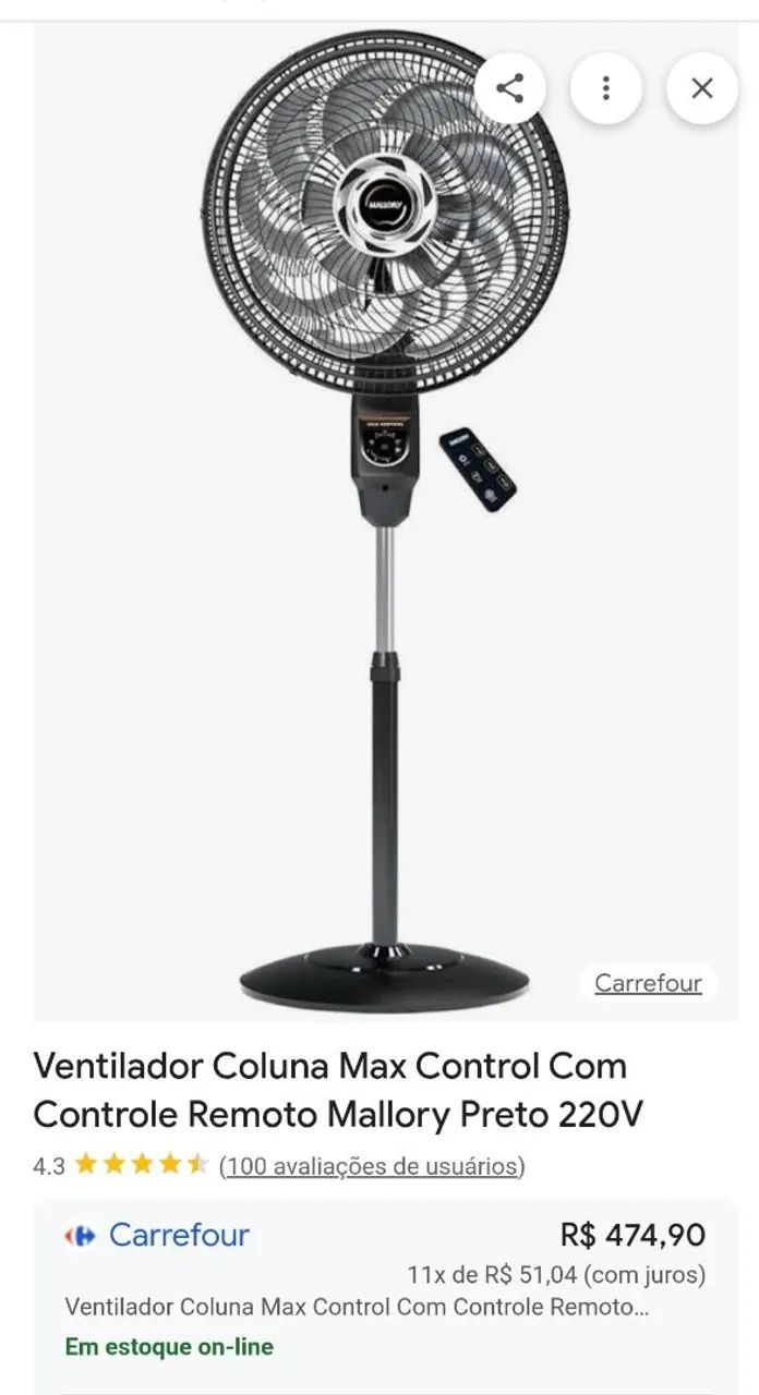 Ventilador mallory maxy control 