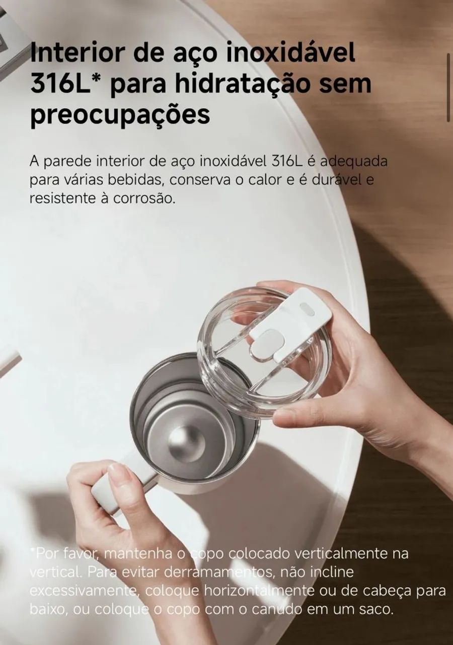 Xiaomi Straw Mug 1L - Garrafa Térmica com Canudo - Foto 5