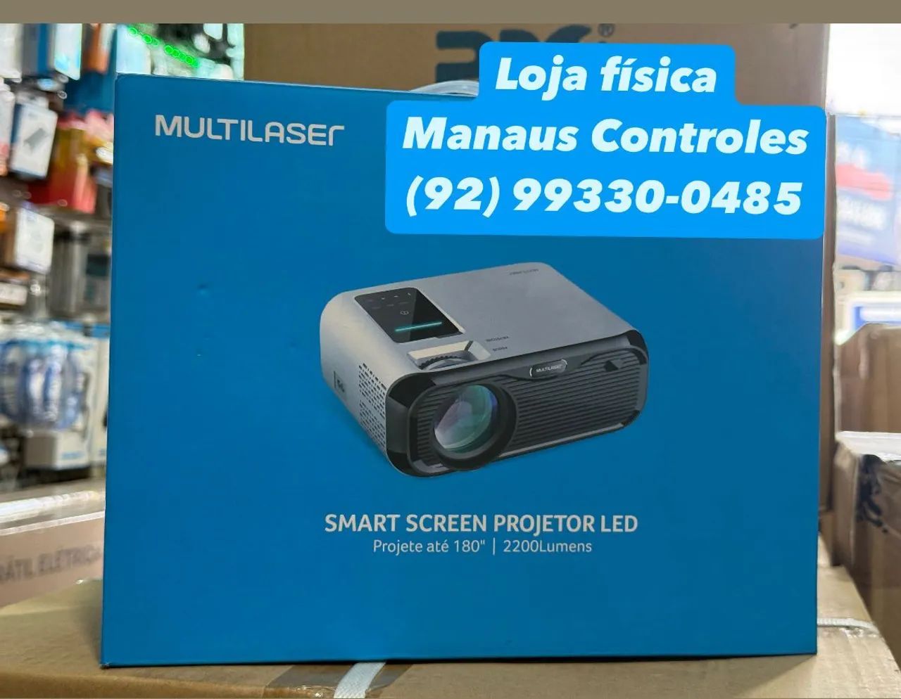 Projetor Multilaser Smart Screen LED 2200 Lumens - Novo