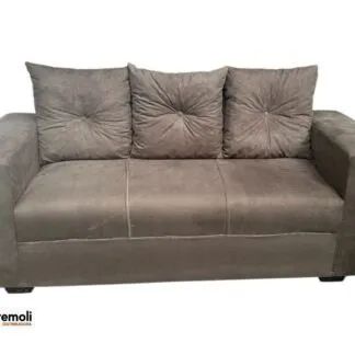 Sofa Pop Bela 3 / Lugares Cor Marrom - almofadas soltas Pés em Madeira - Foto 2
