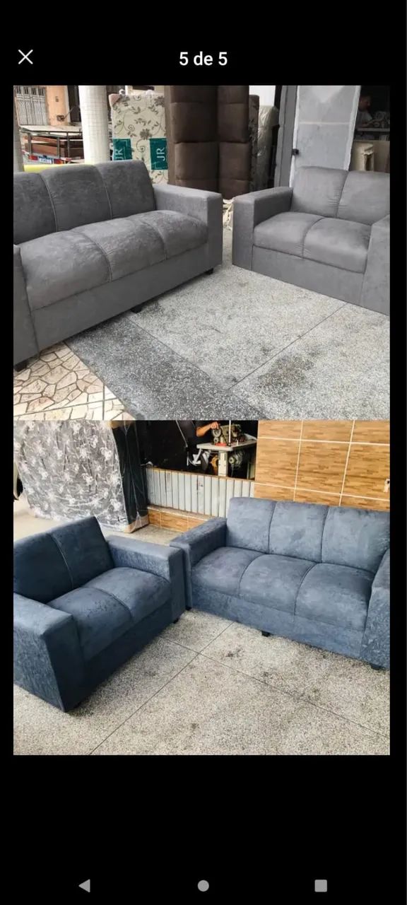 Conjunto de sofá dois e três lugares