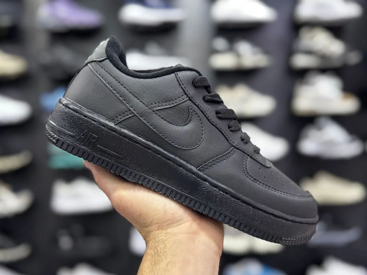 Tênis Nike Air Force PREMIUM Primeira Linha Todo Preto Do