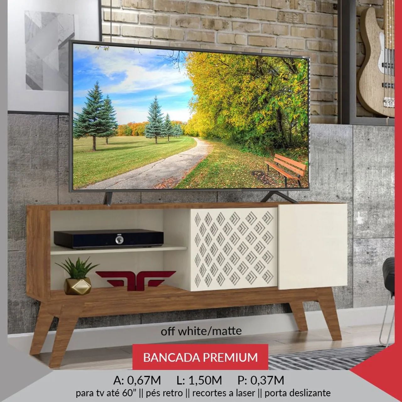 Bancada Premium Off White/Matte - Design Moderno
