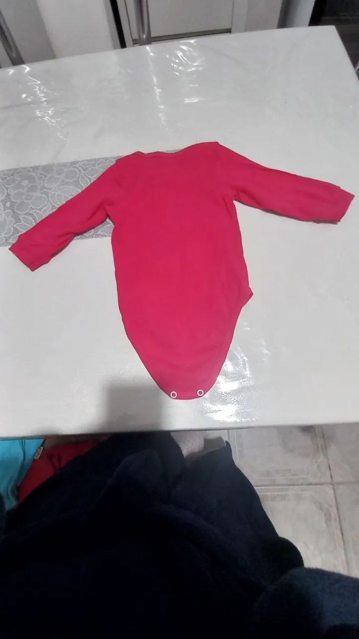 Body Manga Longa Rosa com Laço e Escrita - Foto 2