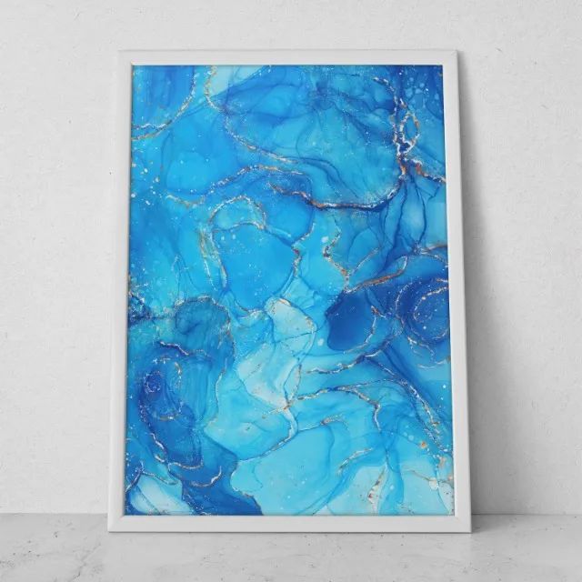 Quadro Decorativo Formas Orgânicas Metálicas Alcohol Ink Oferta - Foto 6