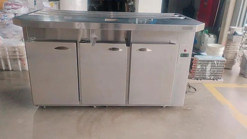 Condimentadora 1,48x0,50+ Prateleira 20cm + Gaveta para lixo (motor acoplado 220v)Krasinox - Foto 4