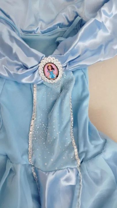 Vestido de Princesa Azul para Menina - Foto 3