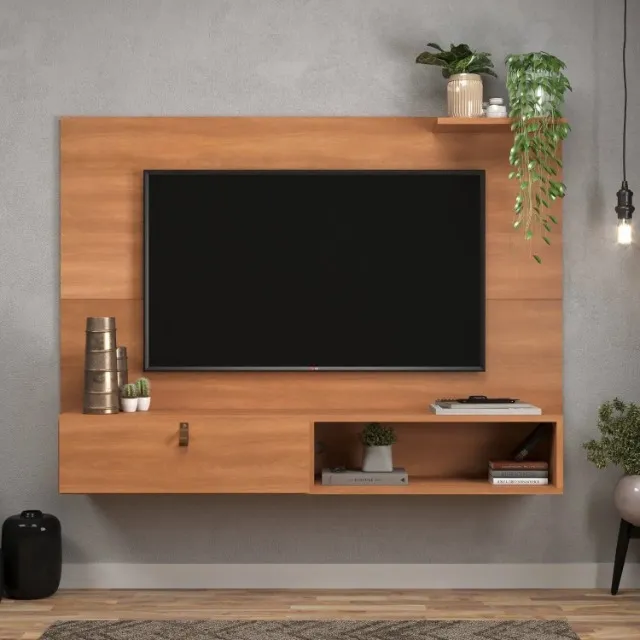 Painel de televisão até 50 Plg - Cor Carvalho- TV-Sala-Quarto-TV