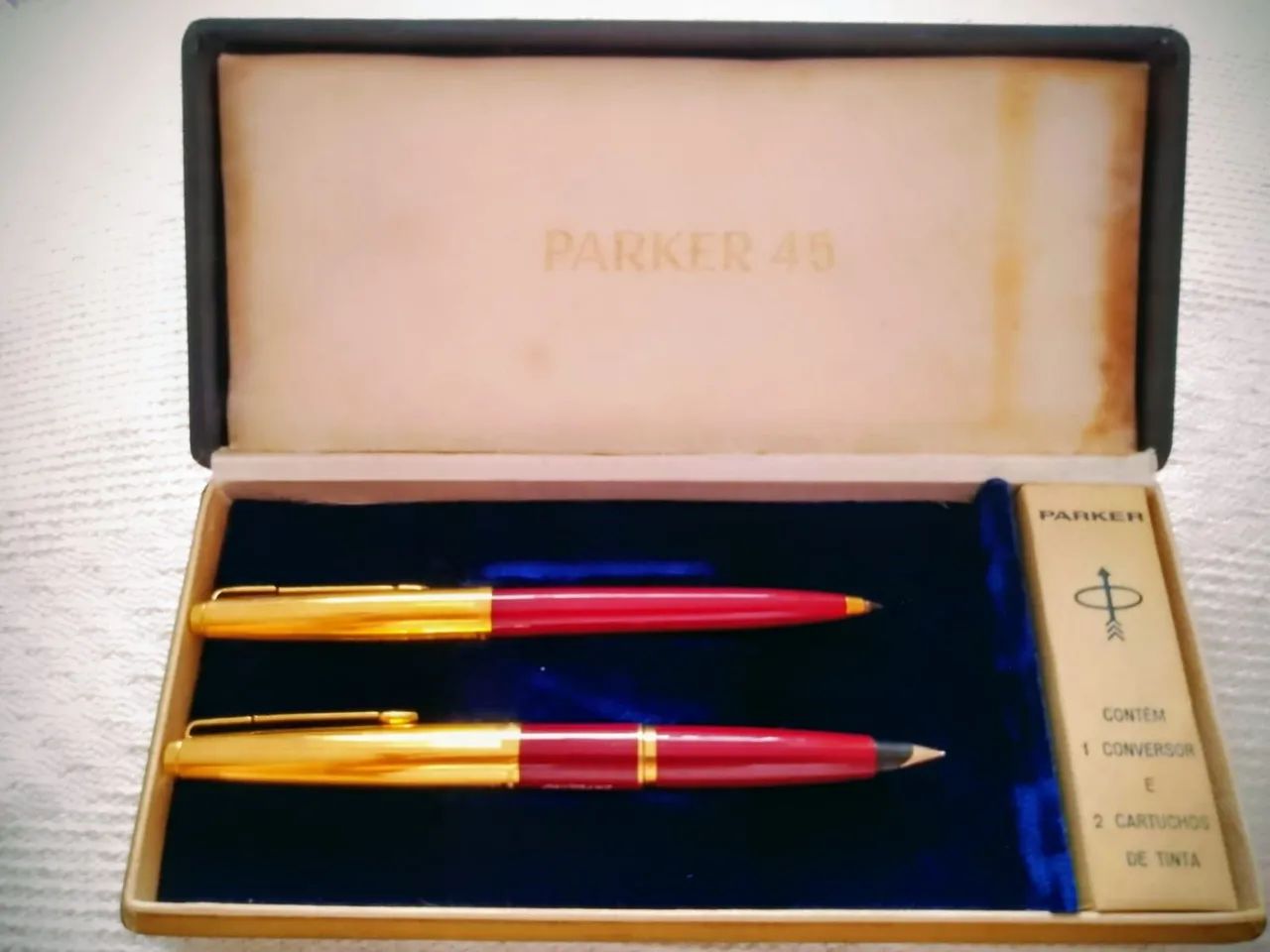 Antiga Carnetas Tinteiro e Esferográfica PARKER 45 - Foto 5
