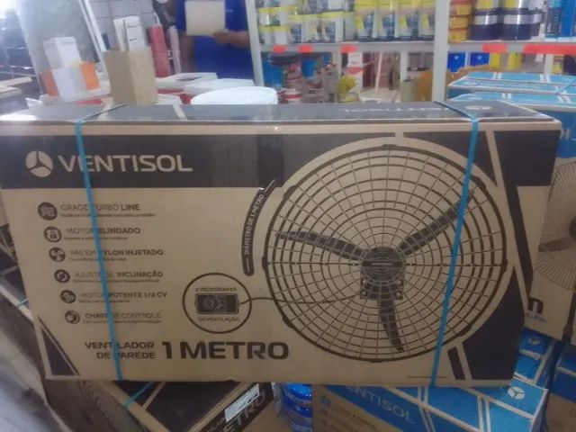 ventilador de parede de 1 metro ventisol facil instalação 999,90 a vista 