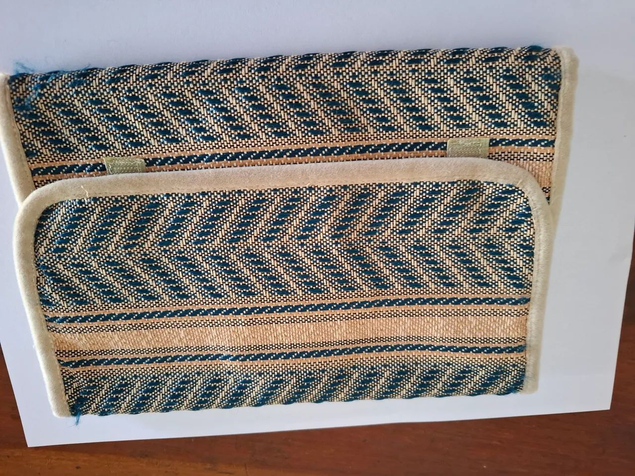 Bolsa para guardar joias - Bege e Azul - Foto 2