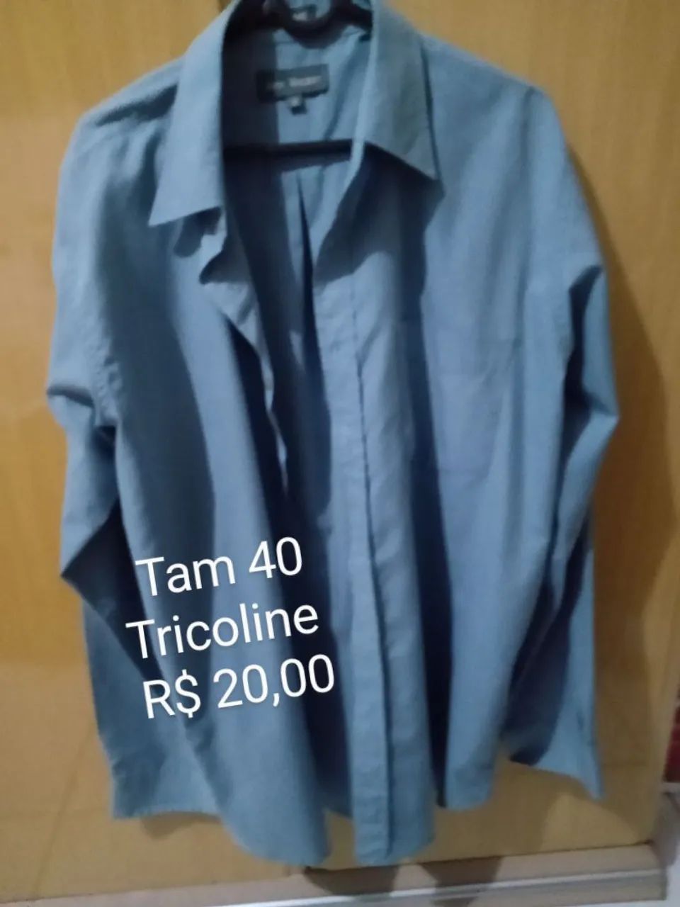 Camisa Tricoline Tam 40 - Azul