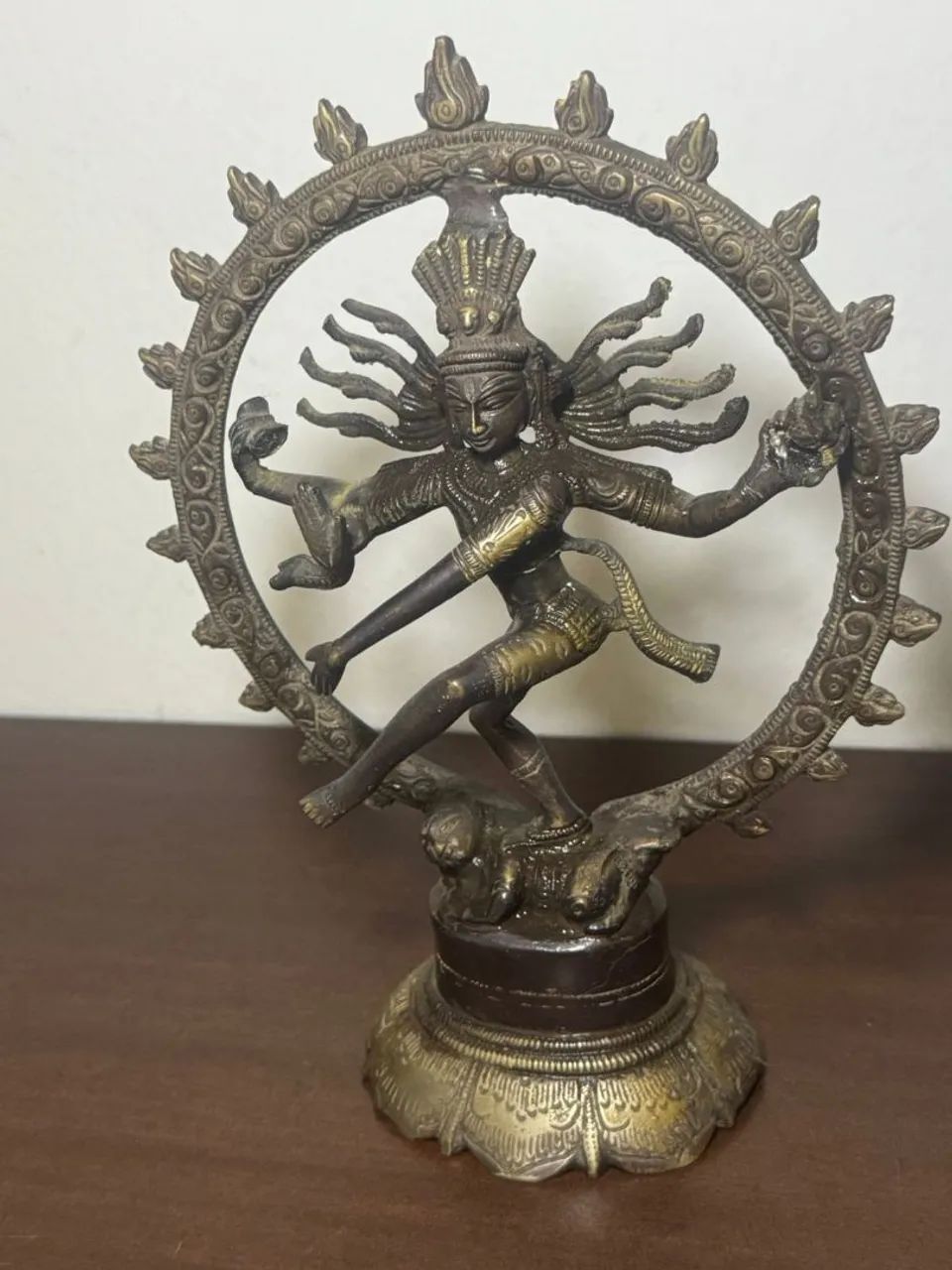 Statuas Buda, shiva e símbolo do om de bronze. Lote 3 peças  - Foto 4