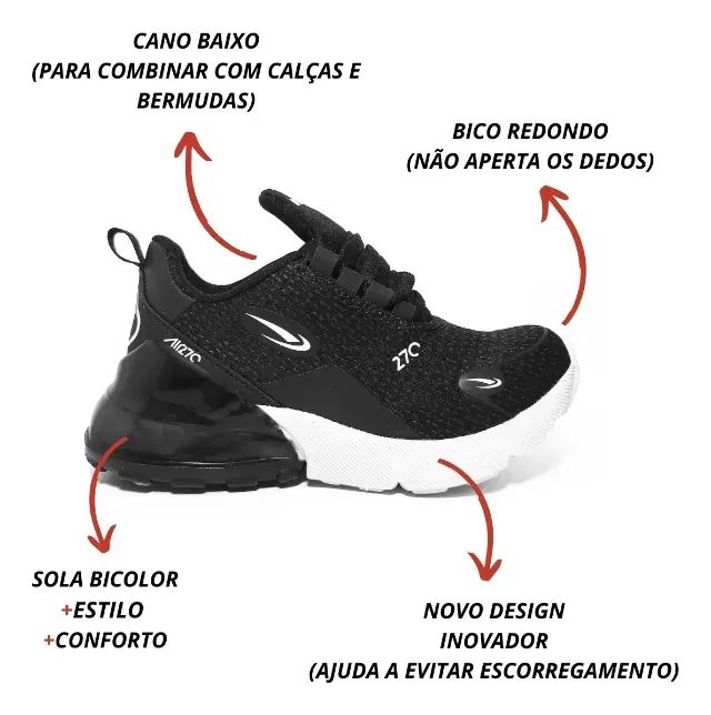 Tênis Air Pro Infantil Casual Unissex Lançamento Nid Feet TAMANHO 28/29 - Foto 6