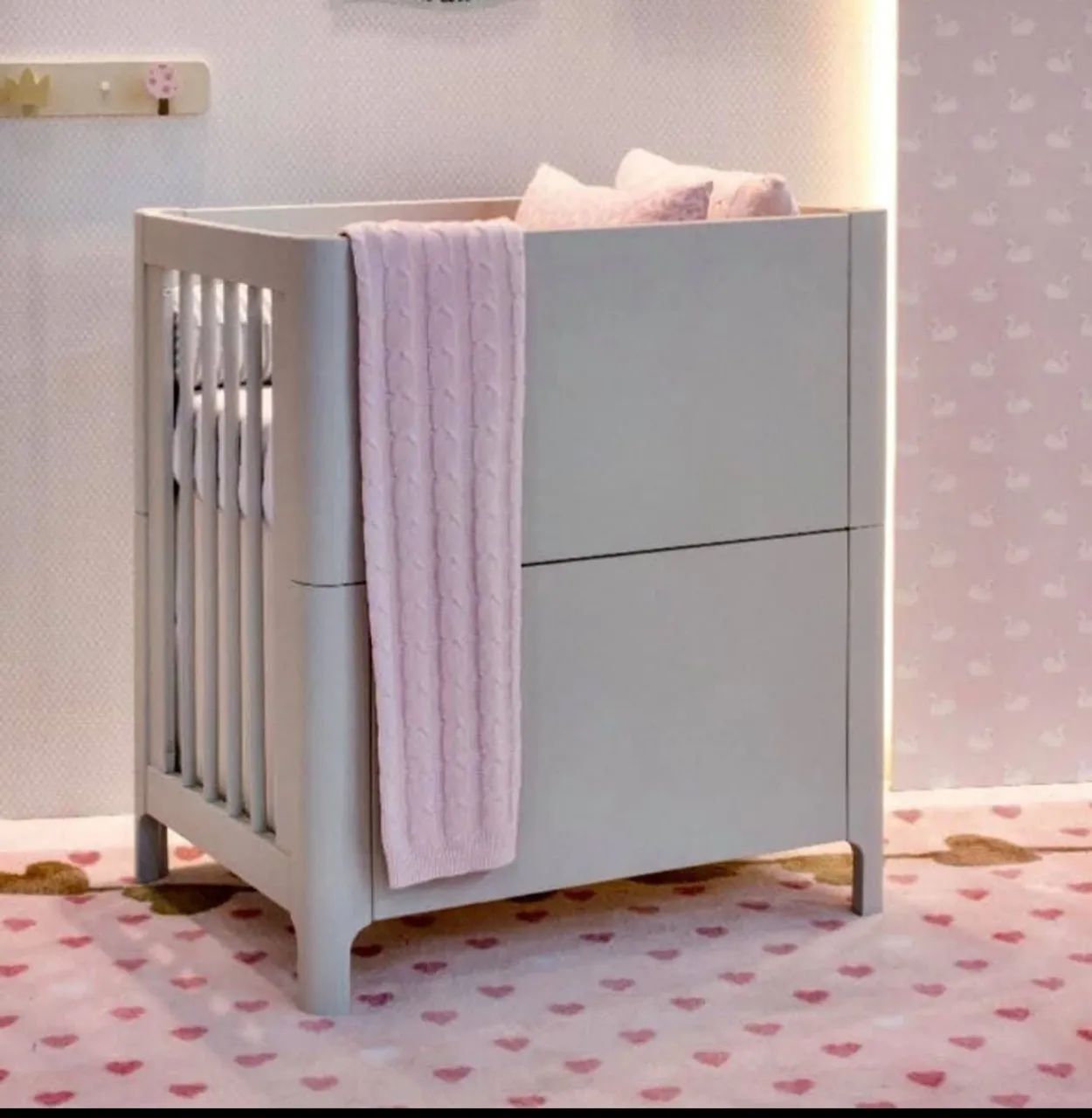 Berço evolutivo em madeira maciça Quater Bloom rosa64628722785410121