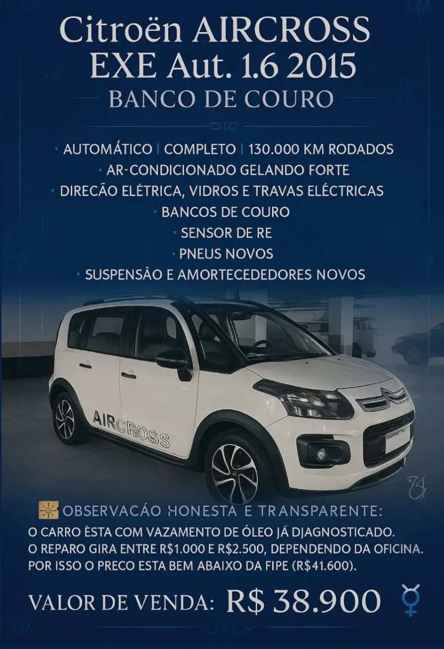 Vendo Aircross 1.6 AUT. 2015