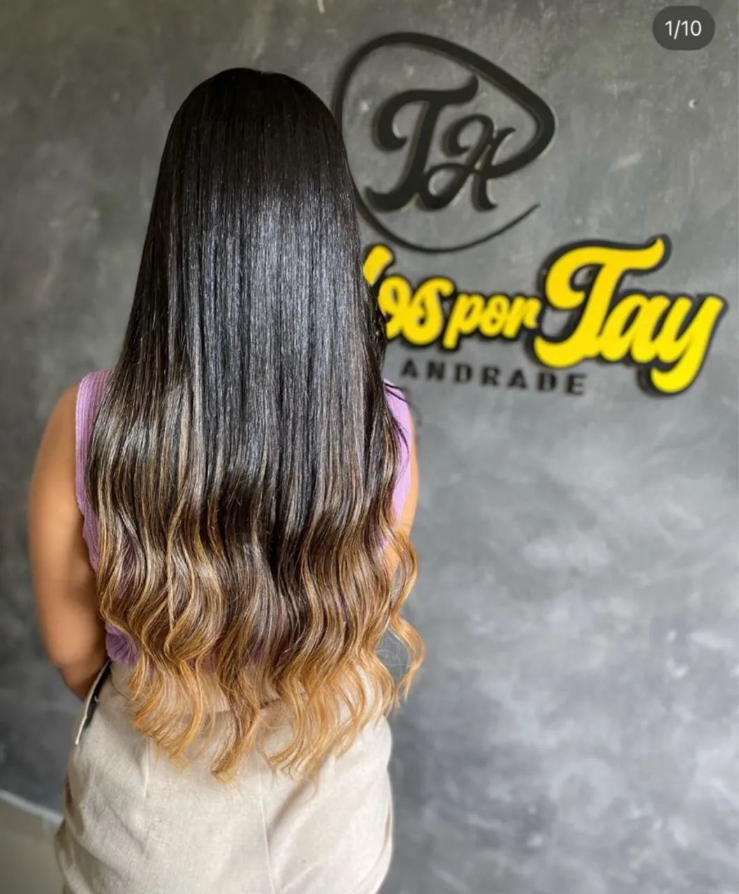 Cabelo humano 65 cm com Mechas Loiras (Mega hair)