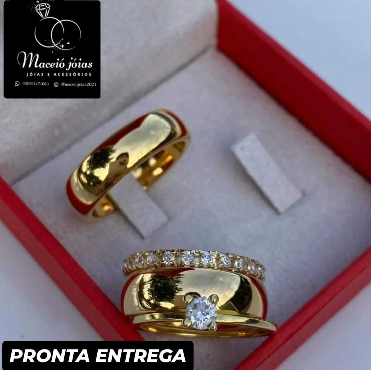 COMBO 4 PEÇAS ALIANÇAS CASAMENTO  - Foto 3