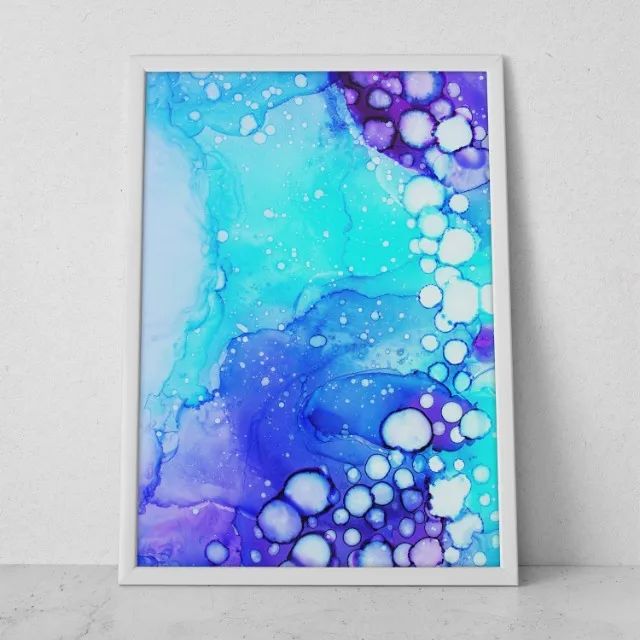 Quadro Decorativo Formas Orgânicas Metálicas Alcohol Ink Oferta - Foto 4