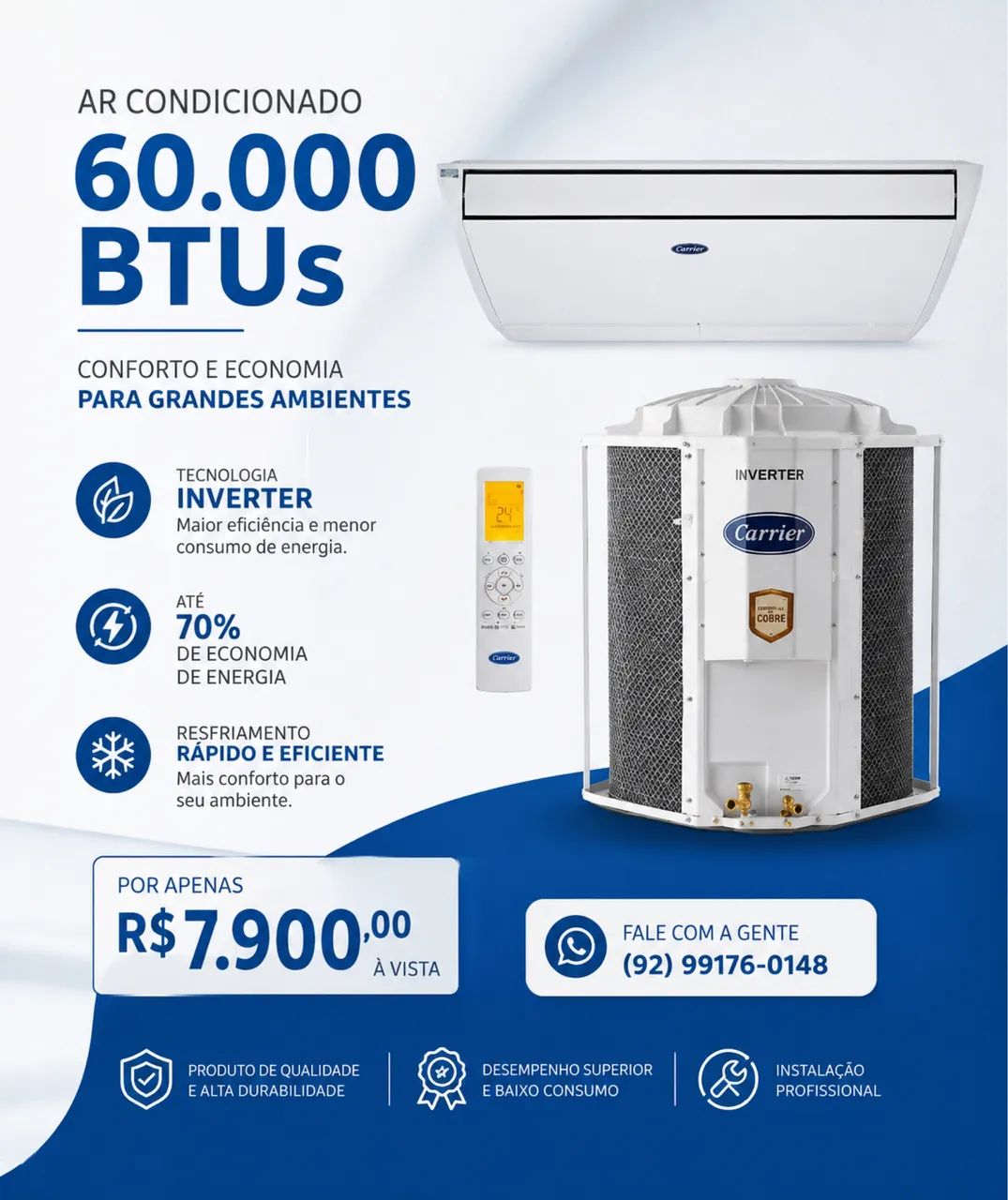 Ar condicionado de 60 Btus 