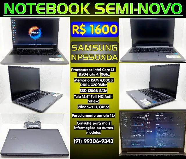 Vendo Notebook TOP Samsung Book Core i3 11ª Geração com SSD e Tela Full HD - Foto 5